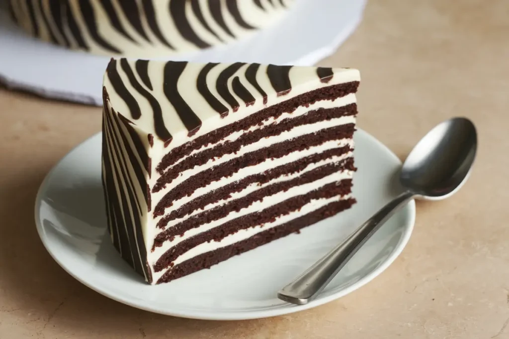 slice of Cake with Zebra Stripes